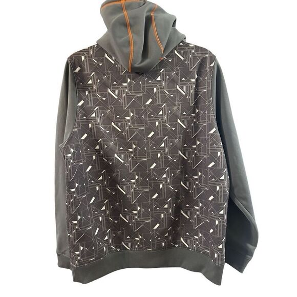 Under Armour Men's Gray Contrast Geometric Panel Loose Pullover Hoodie Medium - Picture 2 of 3